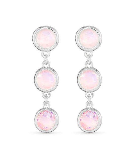 Silver Faceted Cubic Zirconia Earring