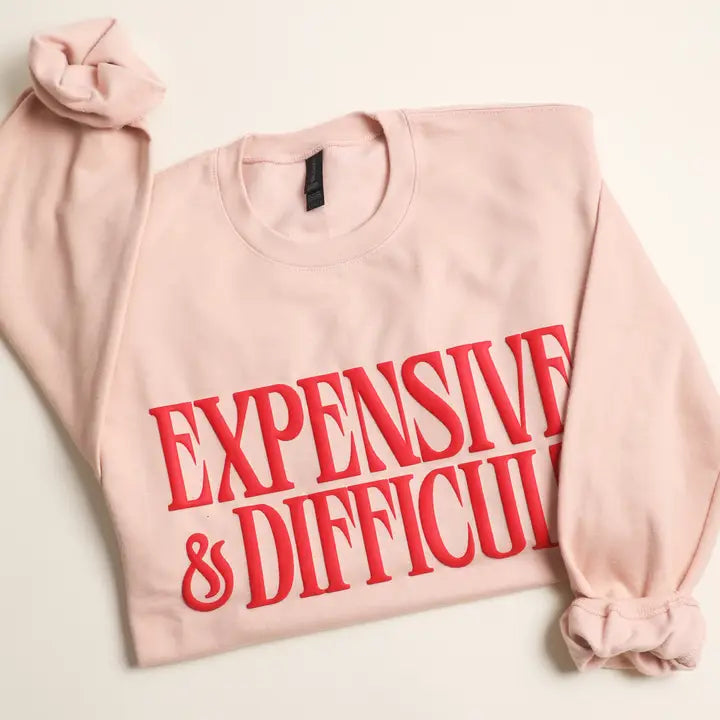 Expensive & Difficult Puff Dusty Rose Sweatshirt