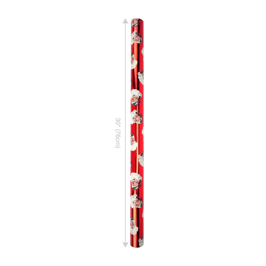 Reversible Holiday Wrapping Paper Vintage Santa/Stripes