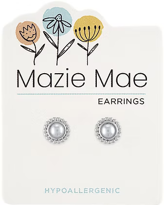 Mazie Mae Hypoallergenic Silver Stud Earrings