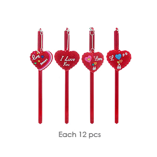 Valentine Gel Point Pen With red Heart Dangle