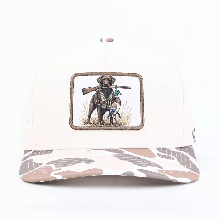 Happy Threads Camo Hat- Hunting Lab