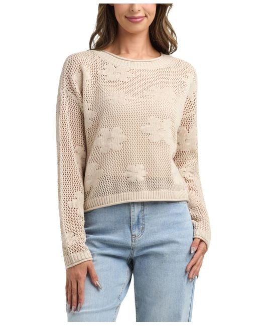 Daisy Bloom Open Weave Sweater