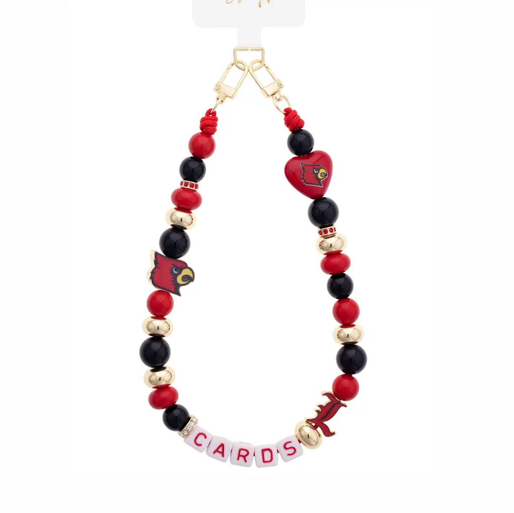 Canvas Louisville Cardinals Beaded Cellphone Wristlet