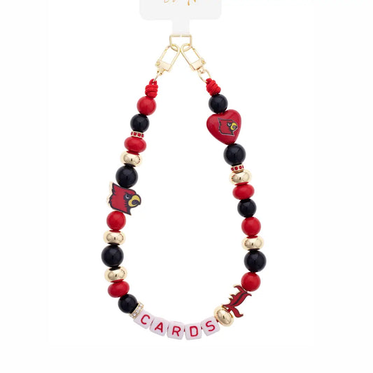 Canvas Louisville Cardinals Beaded Cellphone Wristlet