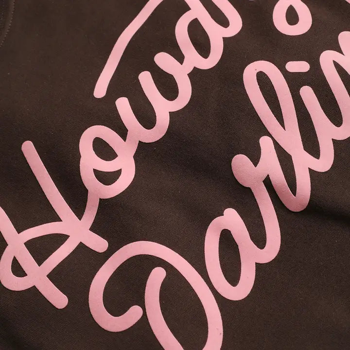 Howdy Darlin' Crewneck Sweatshirt- Chocolate Brown