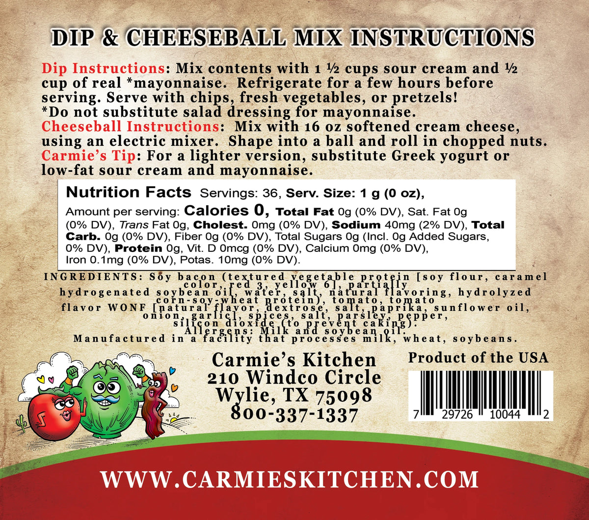 Carmie's BLT Dip Mix