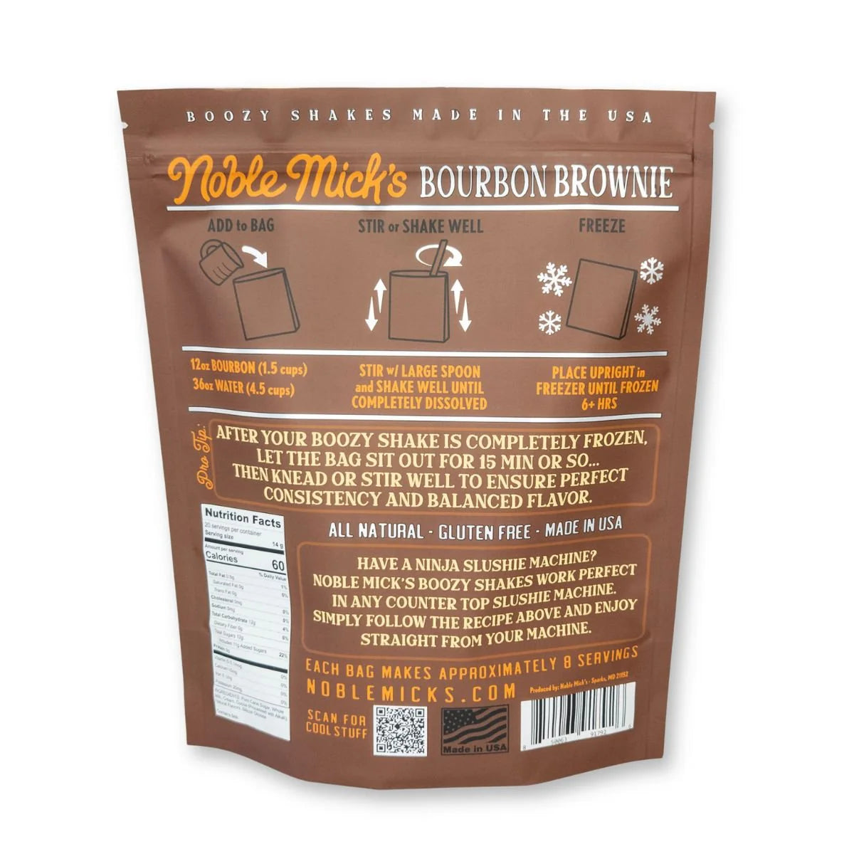 Noble Micks Frozen Cocktails Boozy Shakes Bourbon Brownie