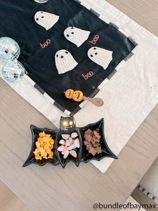 Mud Pie Black Table Runner With Ghosts
