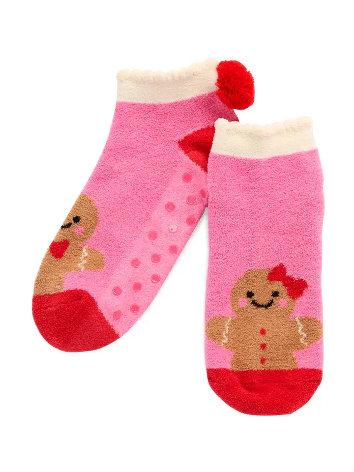 Shiraleah Gingerbread Socks, Pink