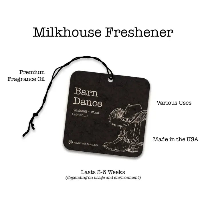 Milkhousse Candle Car Freshener: Barn Dance