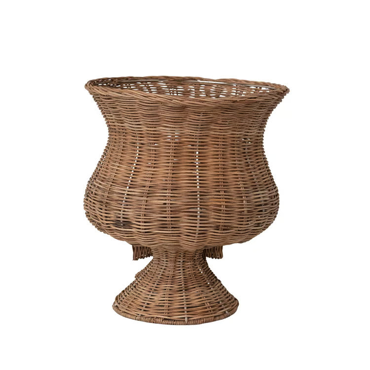 Hazel Mazel Decorative Hand-Woven Rattan Footed Vase