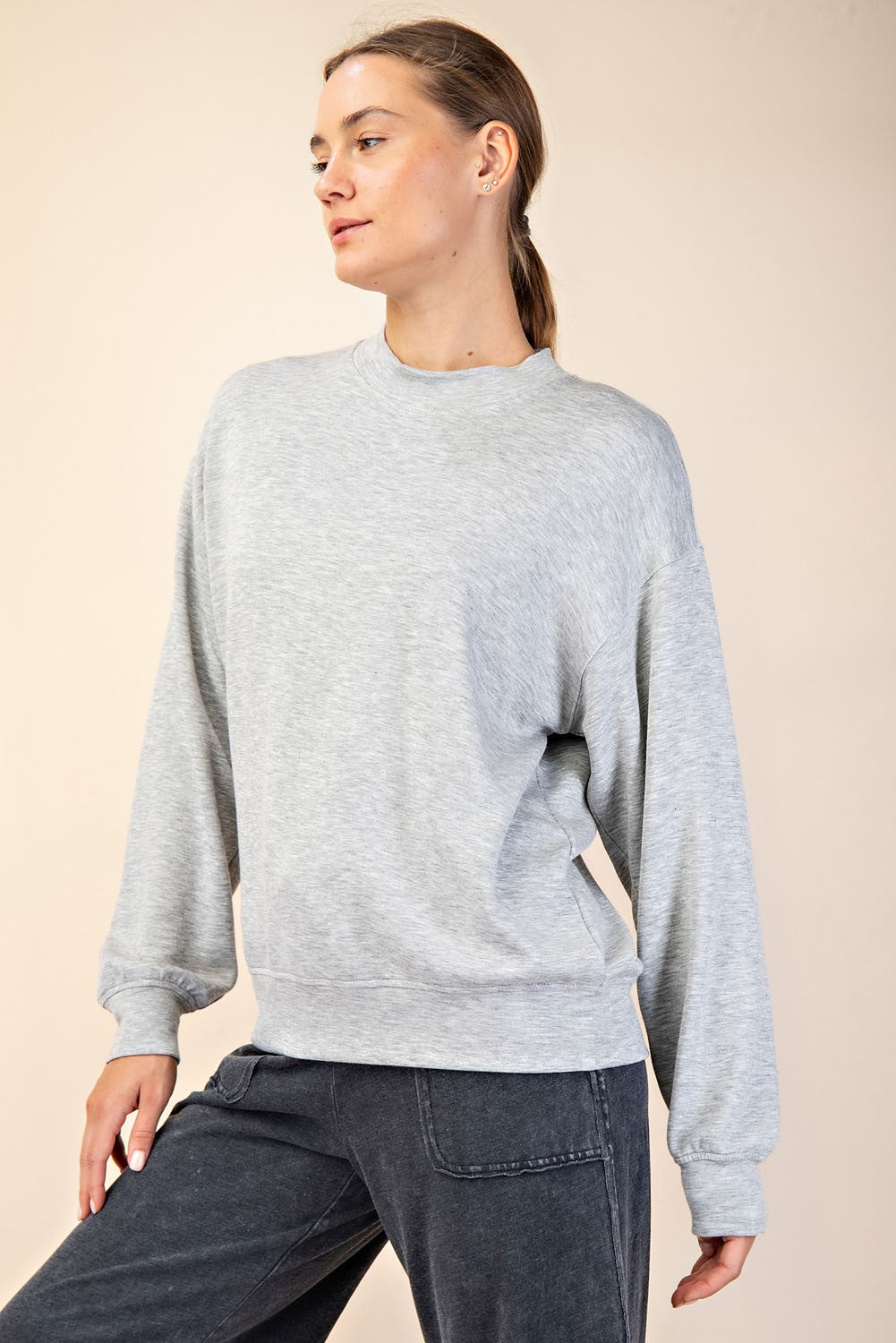 Rae Mode Modal Scuba Mock Neck Pullover
