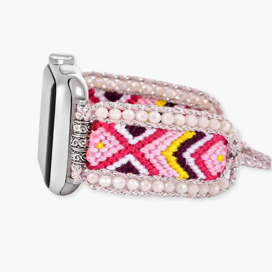 Blushing Rose Woven Watch Strap