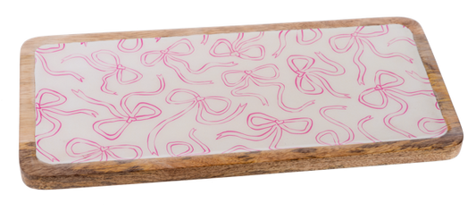 CBK Rectangle Bow Pattern Wooden Tray