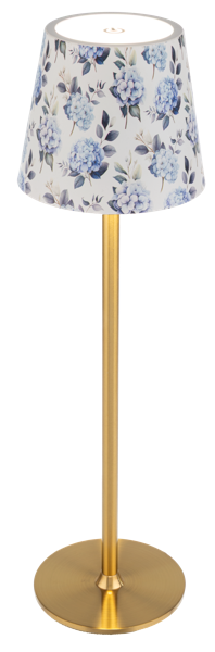 Gold Cordless LED Touch Lamp with Shade
