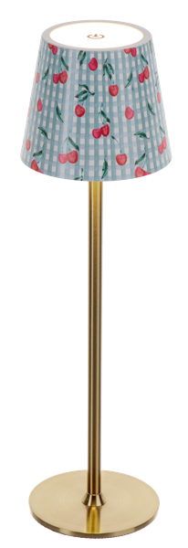 Gold Cordless LED Touch Lamp with Shade