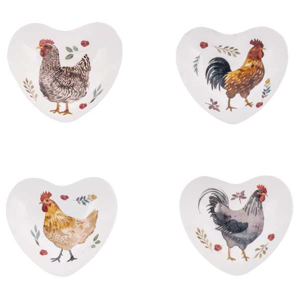 Watercolor Chicken Chime Heart
