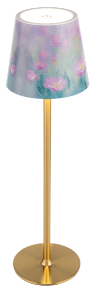 Gold Cordless LED Touch Lamp with Shade