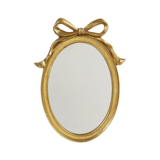 Hazel Mazel Resin Gold Framed Wall Mirror W Bow