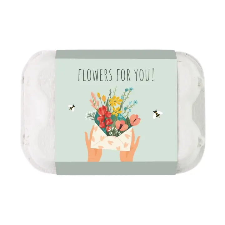 Buzzy Seeds Wildflower Seed Ball Gift Box 'Flowers For You' Mini Egg Carton