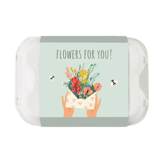 Buzzy Seeds Wildflower Seed Ball Gift Box 'Flowers For You' Mini Egg Carton