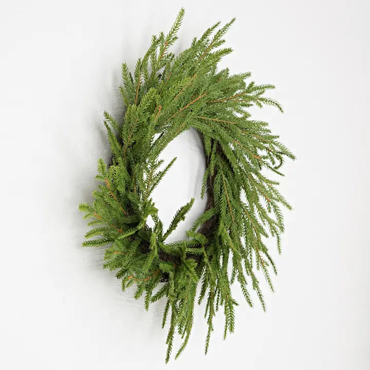 20in Wreath-Soft Touch Evergreen Norfolk Pine