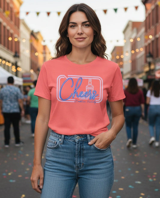 Cheers Bardstown KY Neon Orange Comfort Colors Shirt