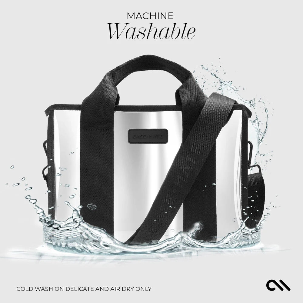 Case Mate Mini Travel Tote Bag- Silver Chrome
