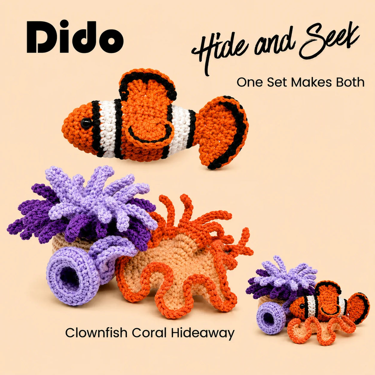 DIY Crochet Kit- Clownfish Coral Hideaway