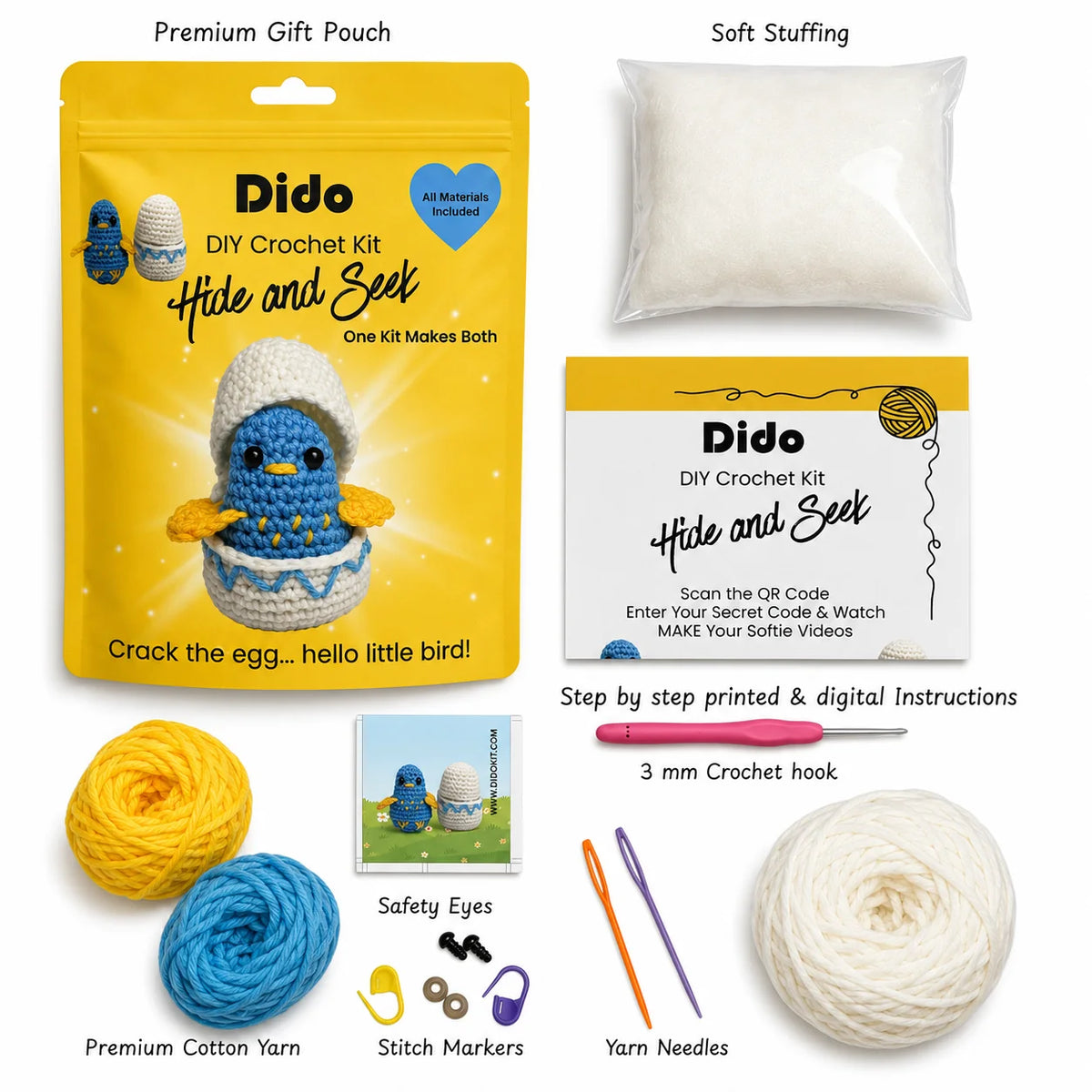 DIY Crochet Kit- Crack the Egg… Hello Little Bird!