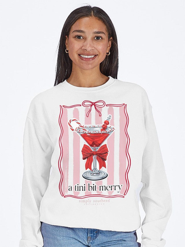 Simply Southern White Crewneck- Tini Bit Merry