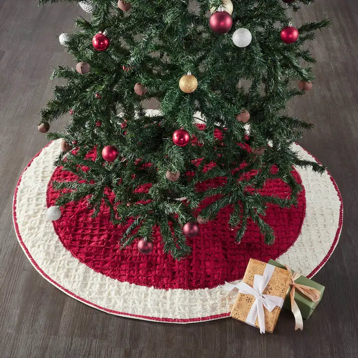 Red Kringle Chenille Tree Skirt