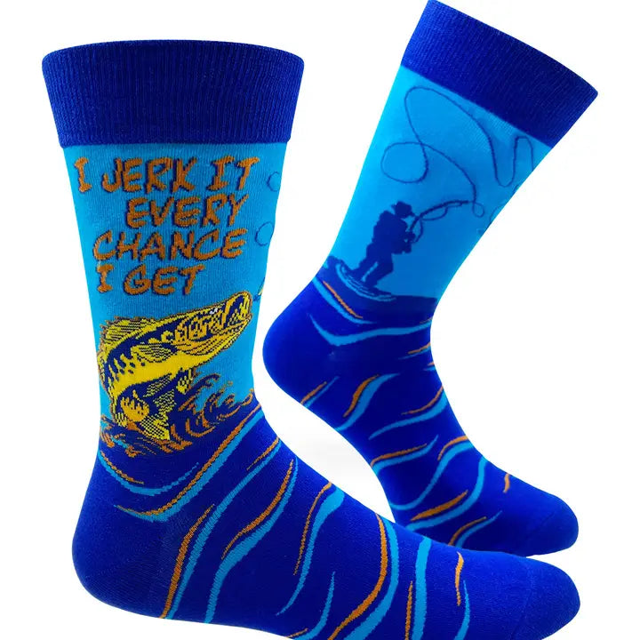 I Jerk It Every Chance I Get Men's Novelty Crew Socks