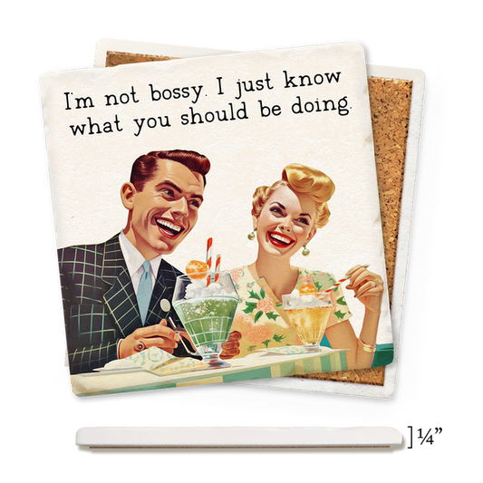 I'm Not Bossy Thin Ceramic Coaster
