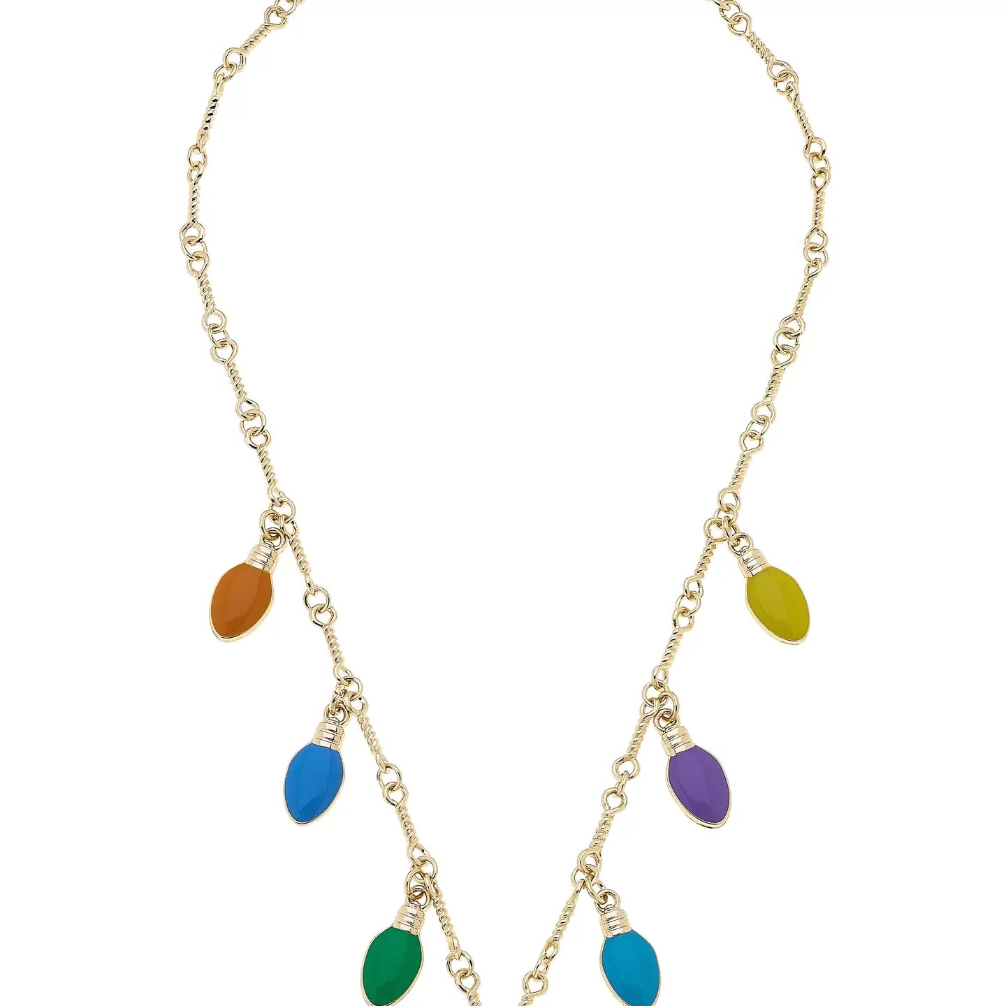 Christmas Lights Enamel Drop Necklace