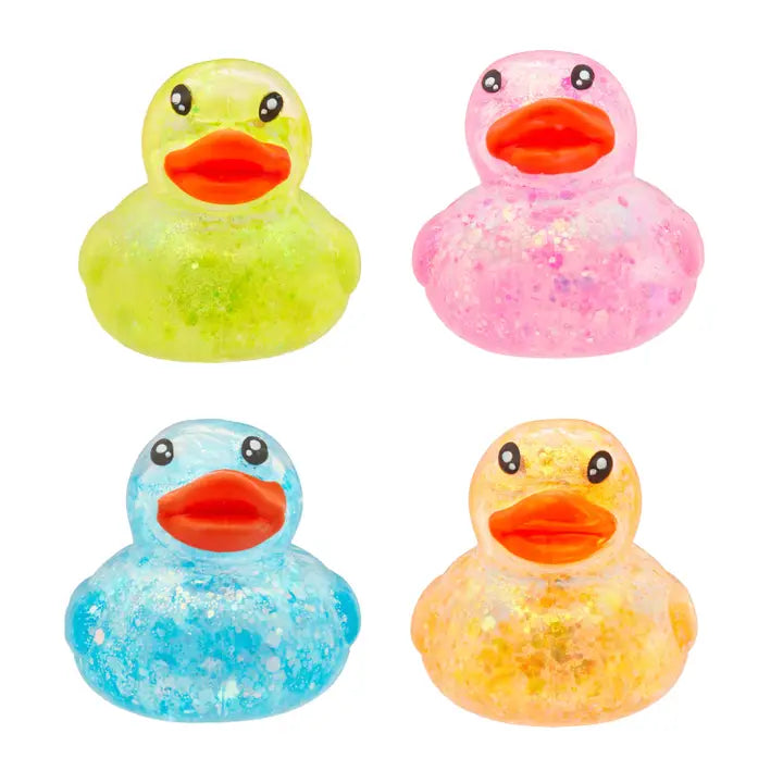 Squishy Glitter Ducks Toy- Pack of 4