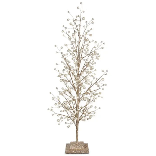 Glittered Tree with Pearls