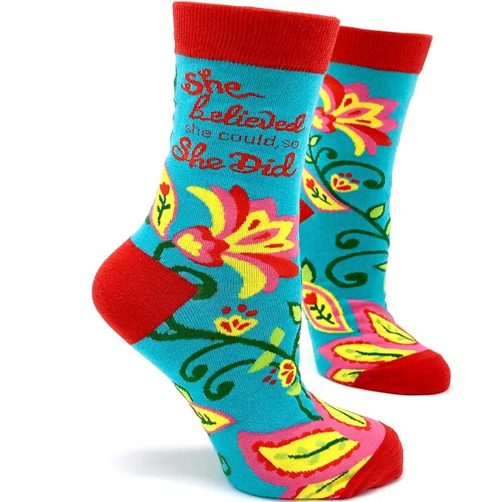 She Believed She Could, So She Did Women's Crew Socks