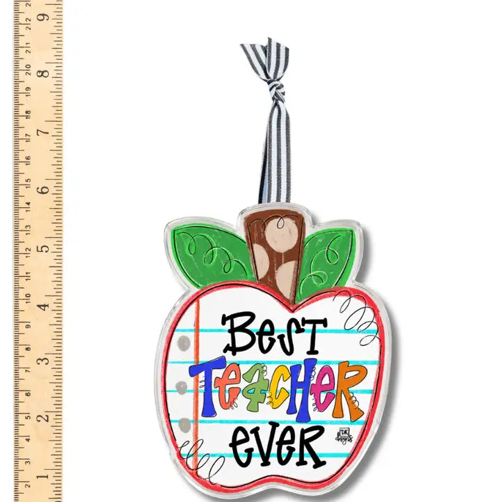 Best Teacher Ever Apple Acrylic Ornament