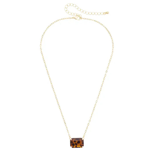 Canvas Bianca Pendant Necklace in Tortoise & Shiny Gold