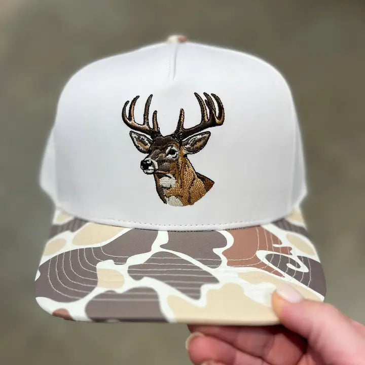 Deer Embroidered Camo Outdoor Hat