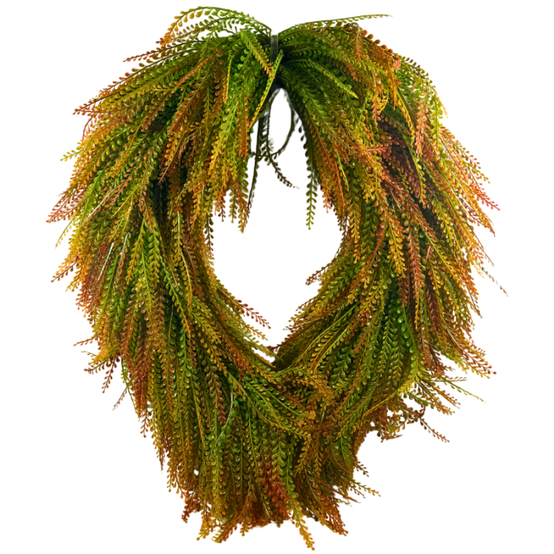 26" Autumn UV Oval Bead Grass Wreath