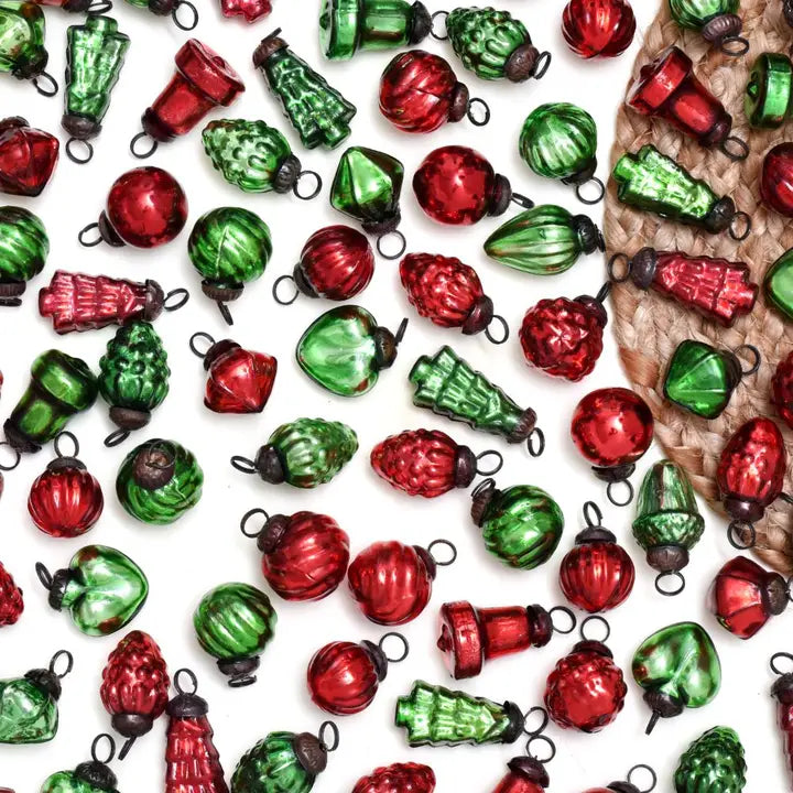 25 Pieces Red Green Christmas Tree Ornaments