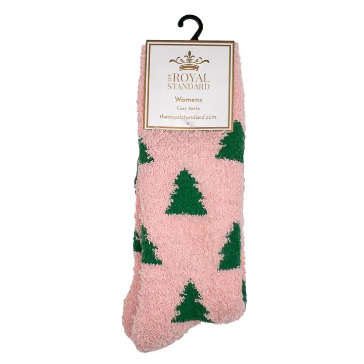 Women's Christmas Tree Snuggle Socks Pink/Green
