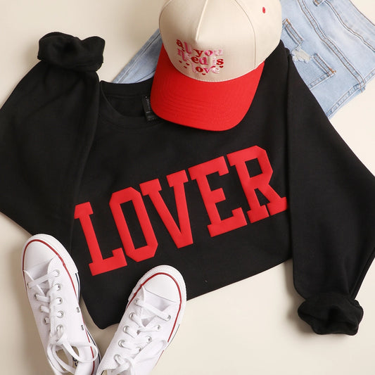 Lover Puff Sweatshirt- Black