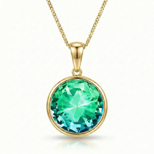 Aurora Crystal Jewelry Eclipse Crystal Pendant- Green
