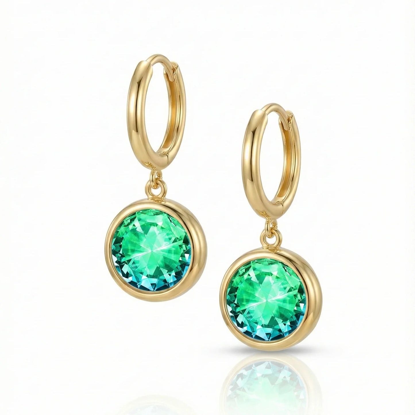 Aurora Crystal Jewelry Eclipse Hoop Earrings