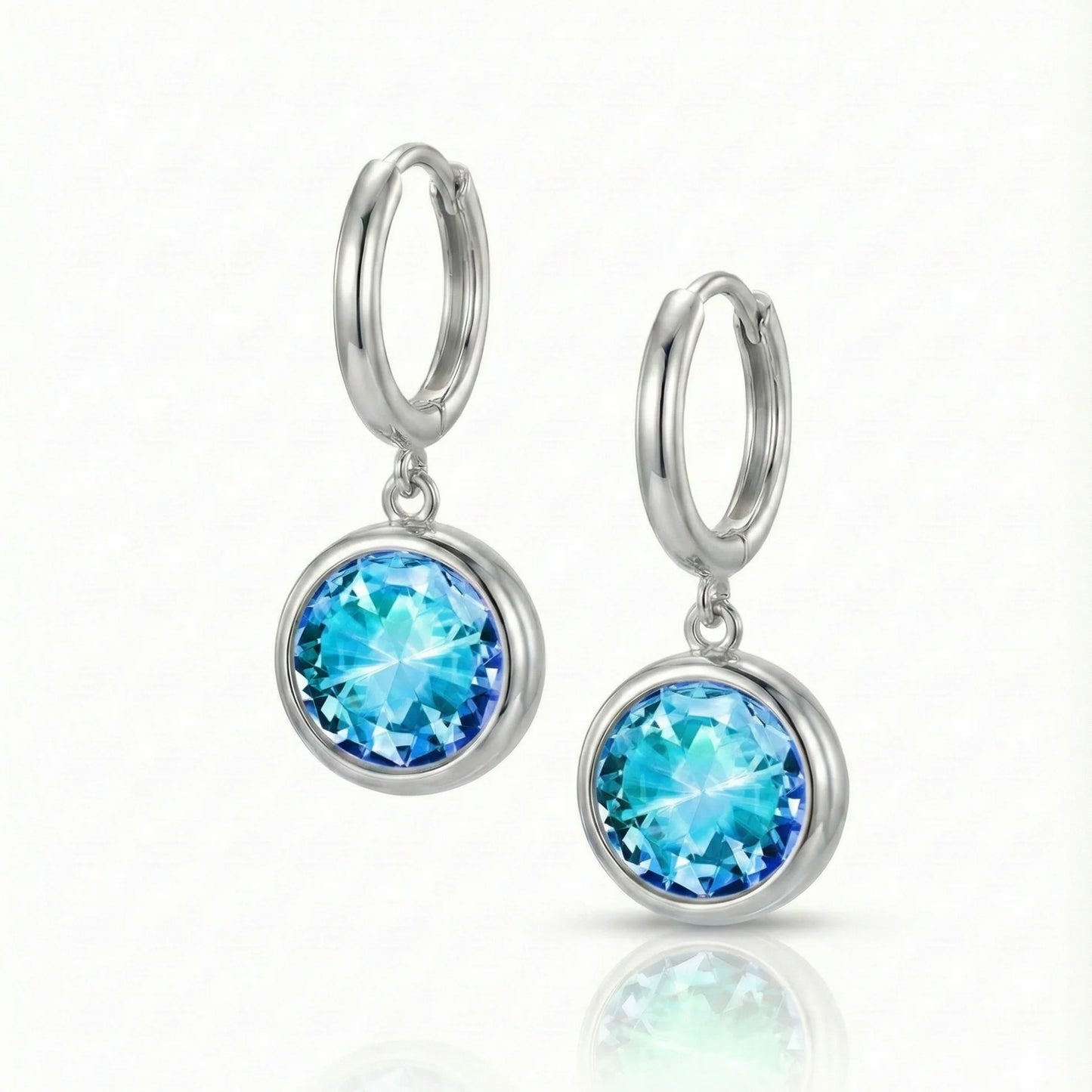 Aurora Crystal Jewelry Eclipse Hoop Earrings