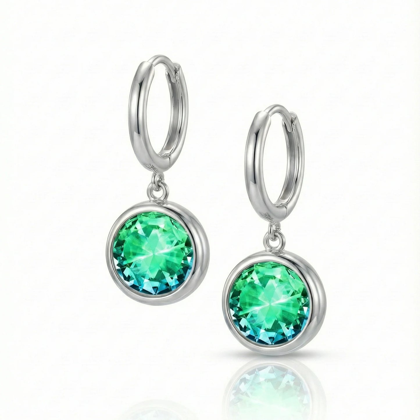 Aurora Crystal Jewelry Eclipse Hoop Earrings